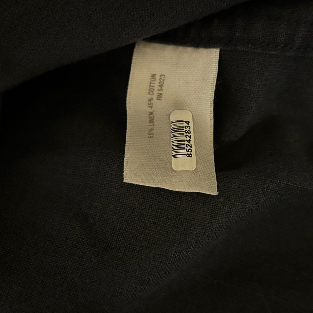 Old Navy Black Linen/Cotton Blend Casual Button Down Shirt - Picture 3 of 4